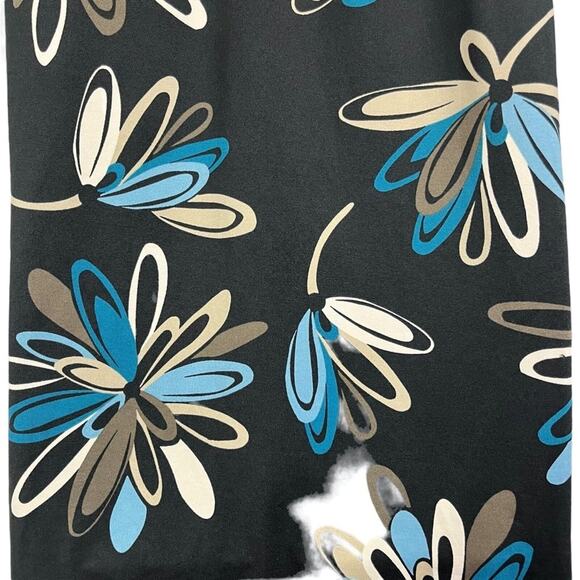 Ann Taylor Loft Blue Black Floral Shift Style Jersey Knit Stretch Dress sz Small - Picture 13 of 16